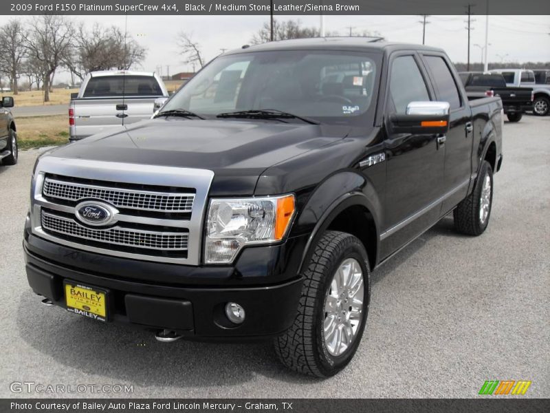 Black / Medium Stone Leather/Sienna Brown 2009 Ford F150 Platinum SuperCrew 4x4