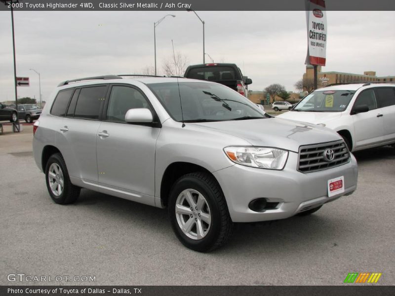 Classic Silver Metallic / Ash Gray 2008 Toyota Highlander 4WD