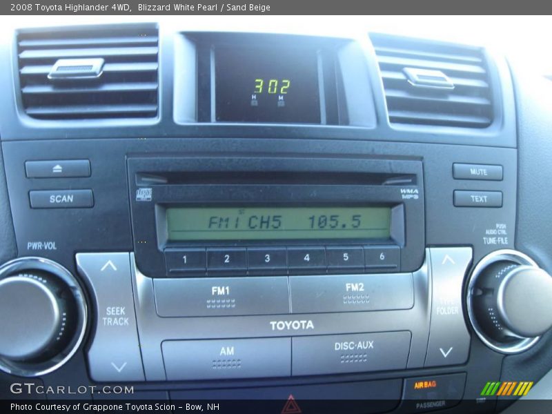 Blizzard White Pearl / Sand Beige 2008 Toyota Highlander 4WD