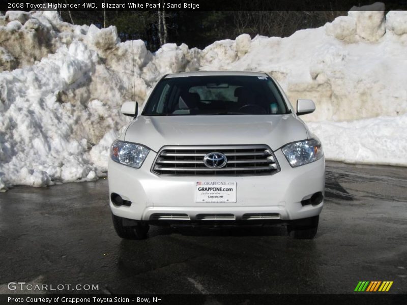 Blizzard White Pearl / Sand Beige 2008 Toyota Highlander 4WD