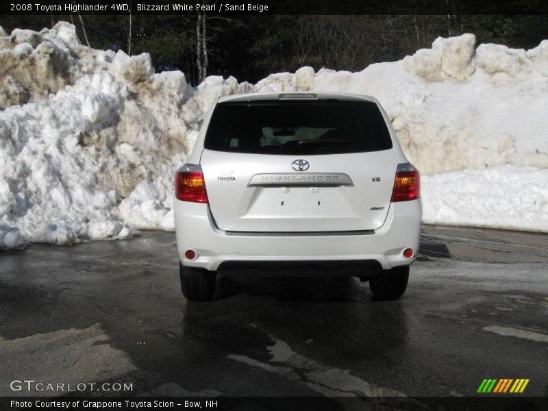 Blizzard White Pearl / Sand Beige 2008 Toyota Highlander 4WD