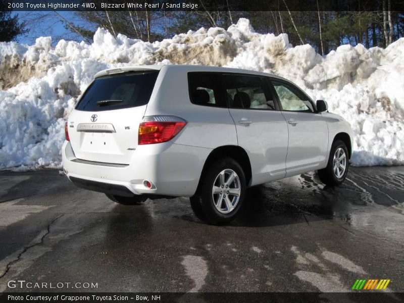 Blizzard White Pearl / Sand Beige 2008 Toyota Highlander 4WD