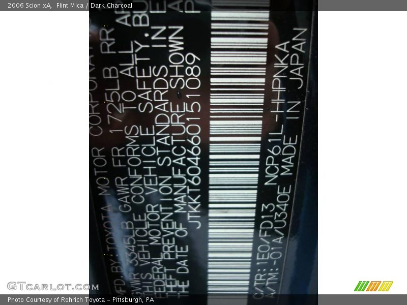 Flint Mica / Dark Charcoal 2006 Scion xA