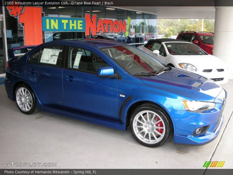 Octane Blue Pearl / Black 2008 Mitsubishi Lancer Evolution GSR