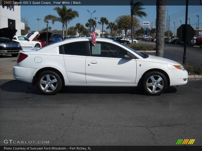 Polar White / Black 2007 Saturn ION 3 Quad Coupe