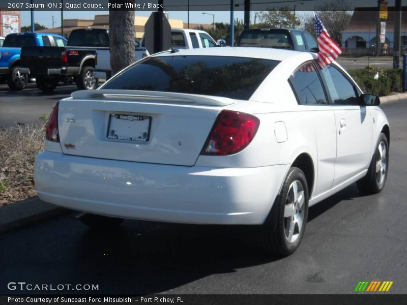 Polar White / Black 2007 Saturn ION 3 Quad Coupe