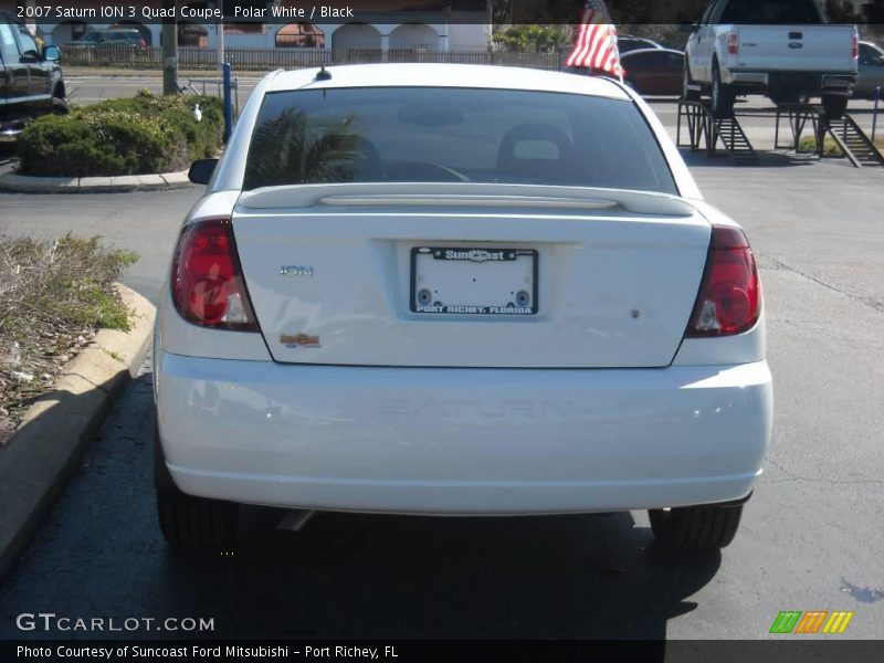 Polar White / Black 2007 Saturn ION 3 Quad Coupe