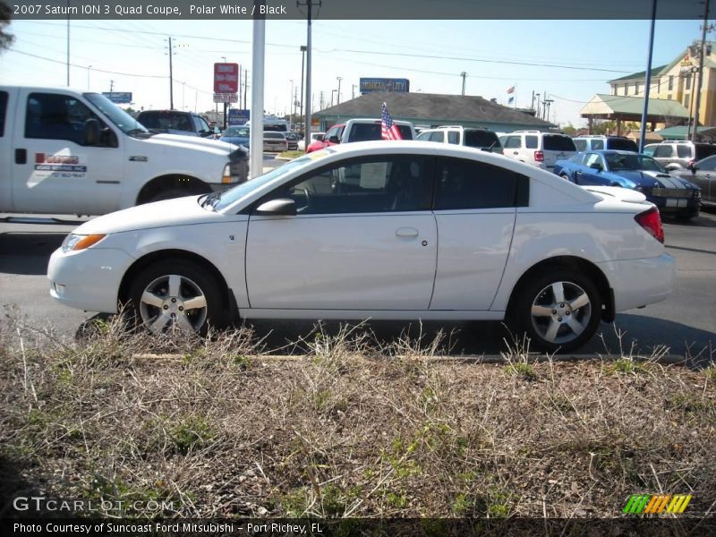 Polar White / Black 2007 Saturn ION 3 Quad Coupe