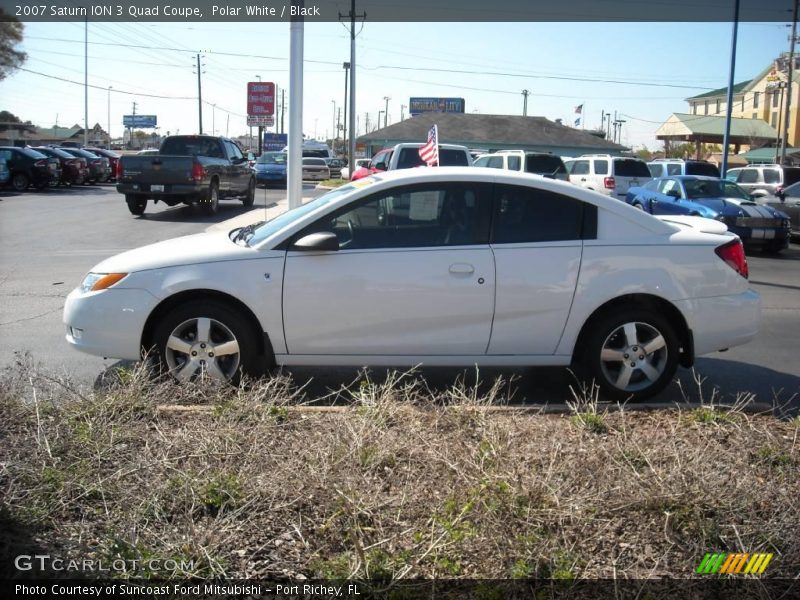 Polar White / Black 2007 Saturn ION 3 Quad Coupe
