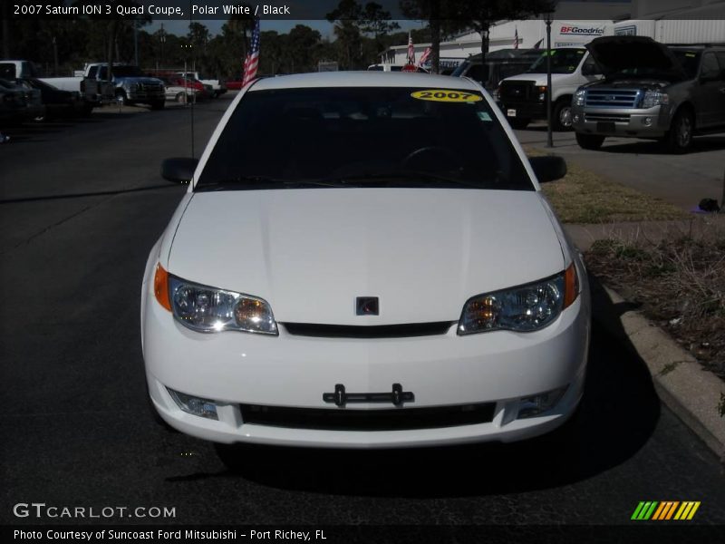 Polar White / Black 2007 Saturn ION 3 Quad Coupe