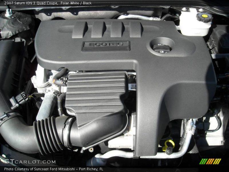 Polar White / Black 2007 Saturn ION 3 Quad Coupe