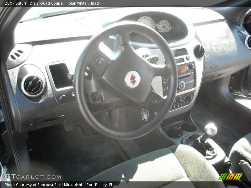 Polar White / Black 2007 Saturn ION 3 Quad Coupe