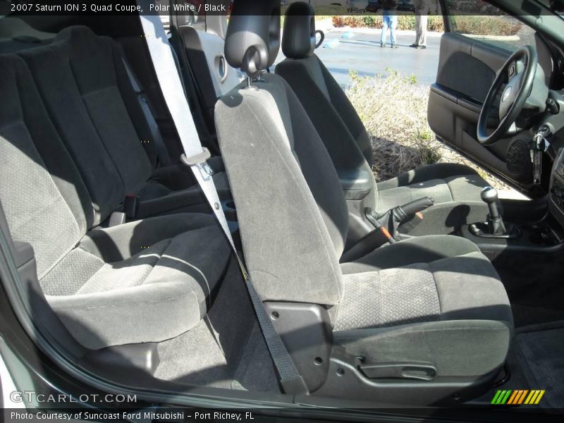 Polar White / Black 2007 Saturn ION 3 Quad Coupe