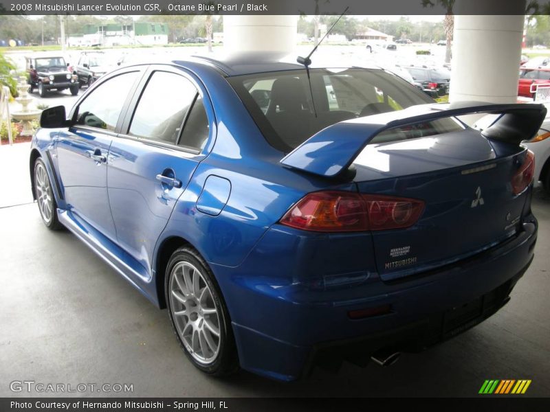 Octane Blue Pearl / Black 2008 Mitsubishi Lancer Evolution GSR