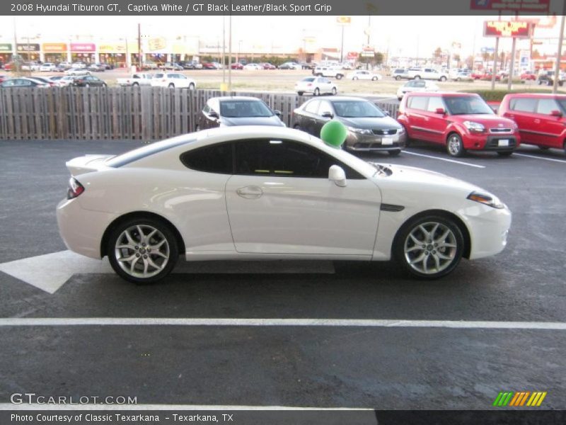 Captiva White / GT Black Leather/Black Sport Grip 2008 Hyundai Tiburon GT