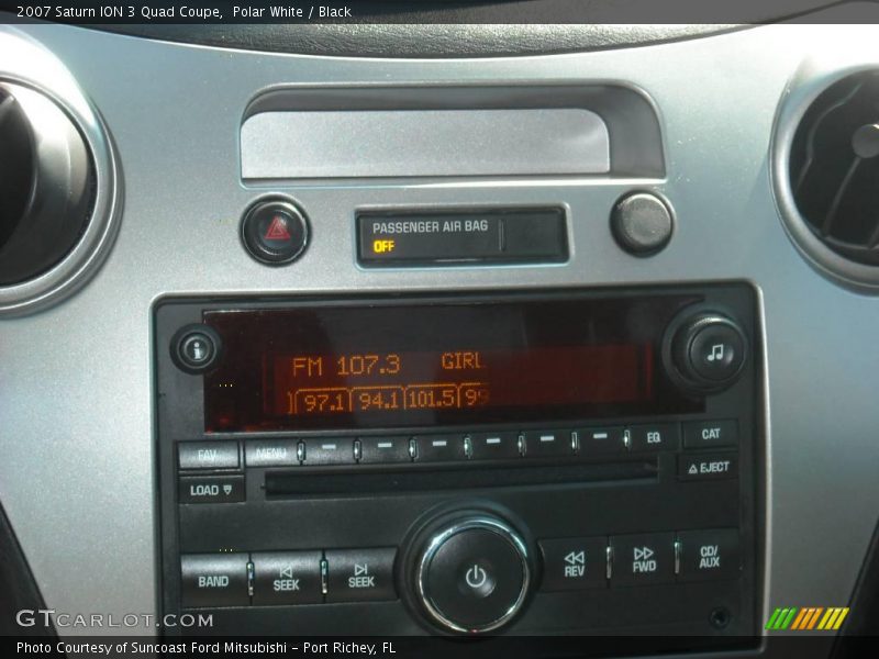 Polar White / Black 2007 Saturn ION 3 Quad Coupe