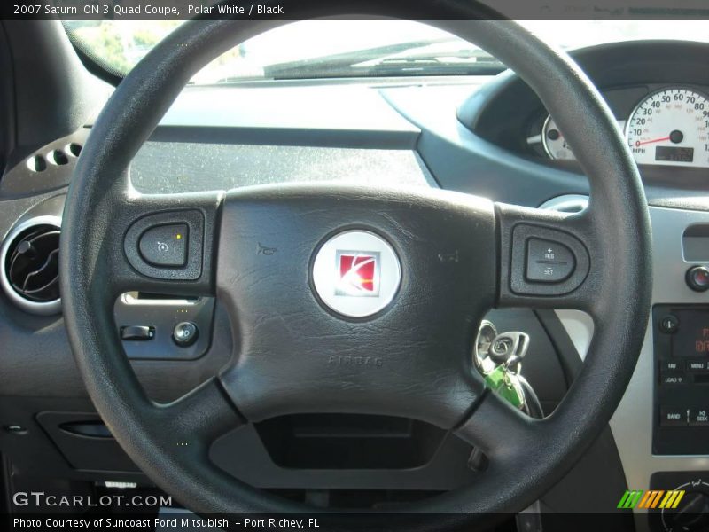 Polar White / Black 2007 Saturn ION 3 Quad Coupe