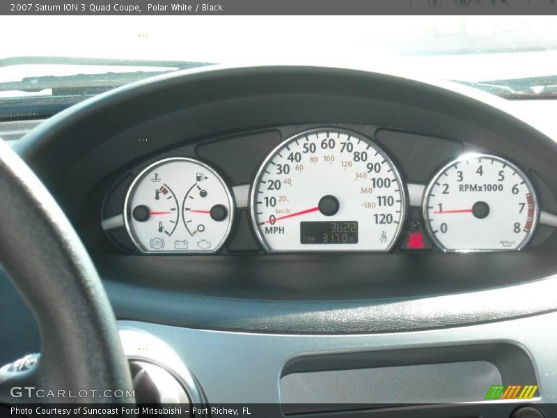 Polar White / Black 2007 Saturn ION 3 Quad Coupe