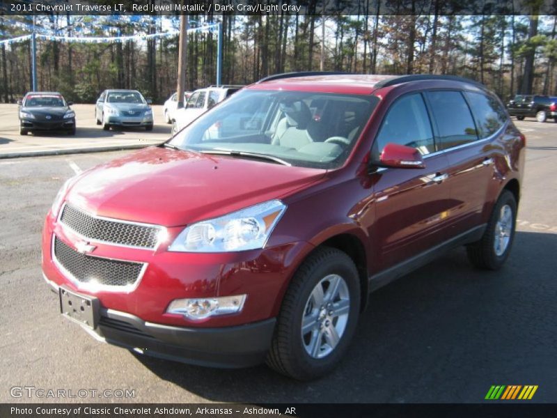 Red Jewel Metallic / Dark Gray/Light Gray 2011 Chevrolet Traverse LT