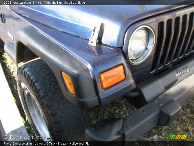 Midnight Blue Metallic / Biege 1991 Jeep Wrangler S 4x4