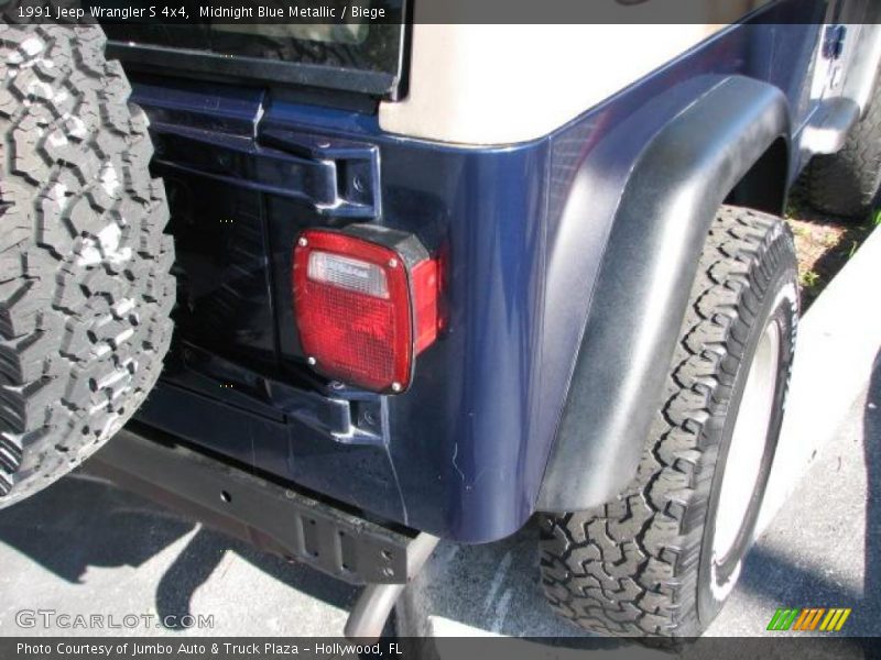 Midnight Blue Metallic / Biege 1991 Jeep Wrangler S 4x4