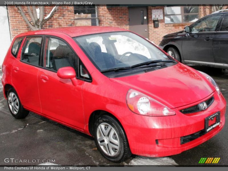 Milano Red / Black/Grey 2008 Honda Fit Hatchback