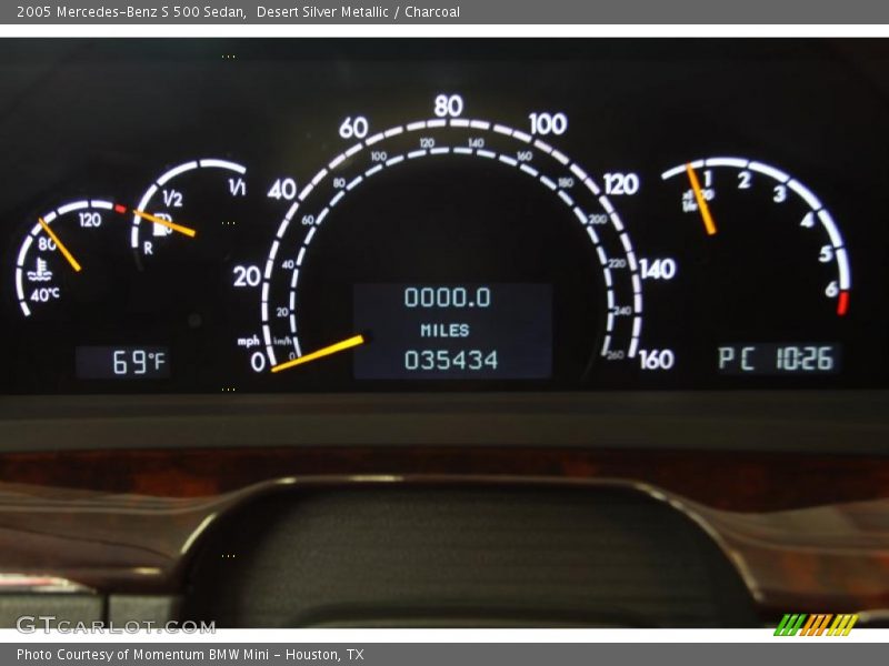  2005 S 500 Sedan 500 Sedan Gauges