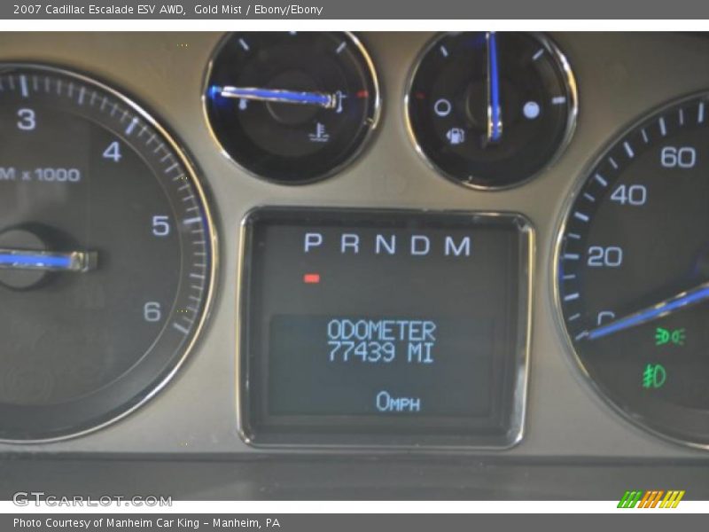 Gold Mist / Ebony/Ebony 2007 Cadillac Escalade ESV AWD