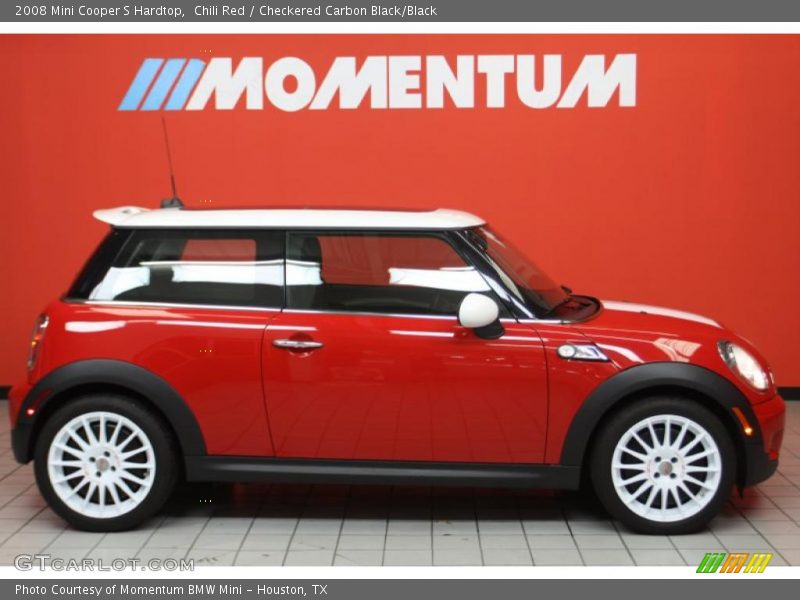 Chili Red / Checkered Carbon Black/Black 2008 Mini Cooper S Hardtop