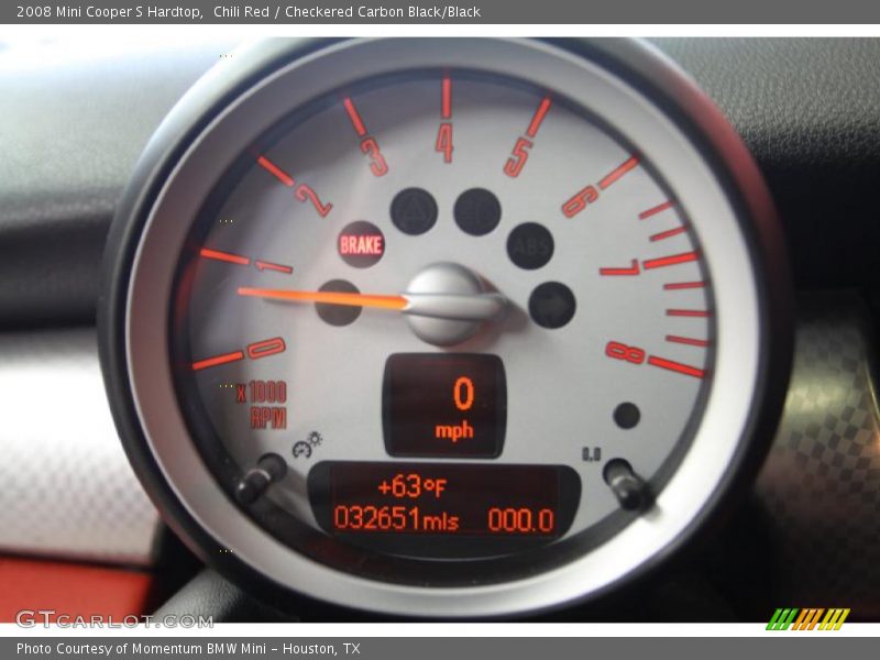 Chili Red / Checkered Carbon Black/Black 2008 Mini Cooper S Hardtop