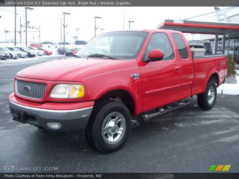 Bright Red / Medium Graphite 1999 Ford F150 XLT Extended Cab 4x4