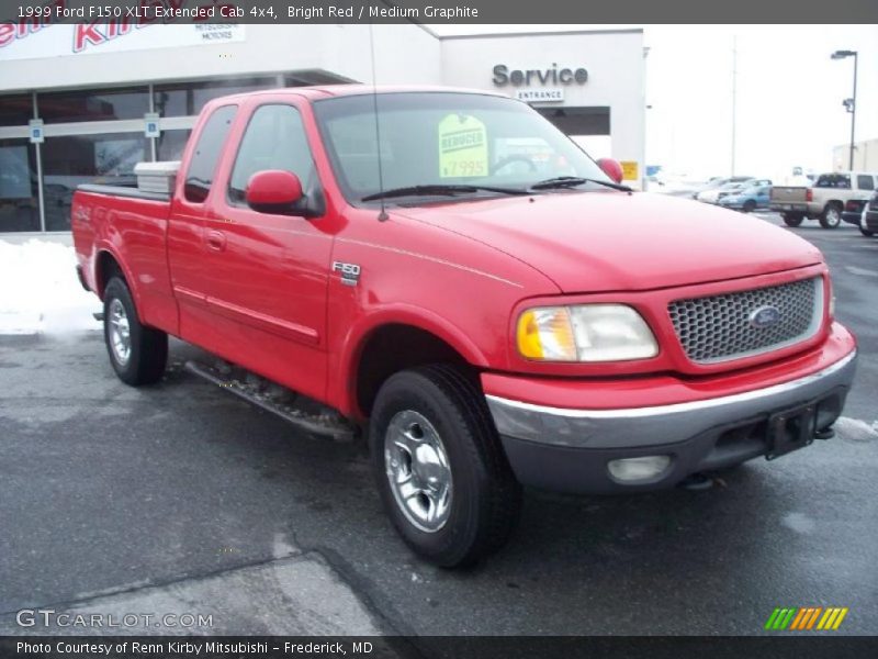 Bright Red / Medium Graphite 1999 Ford F150 XLT Extended Cab 4x4