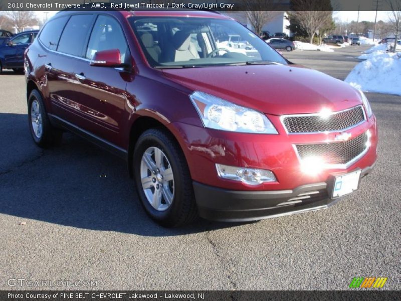 Red Jewel Tintcoat / Dark Gray/Light Gray 2010 Chevrolet Traverse LT AWD