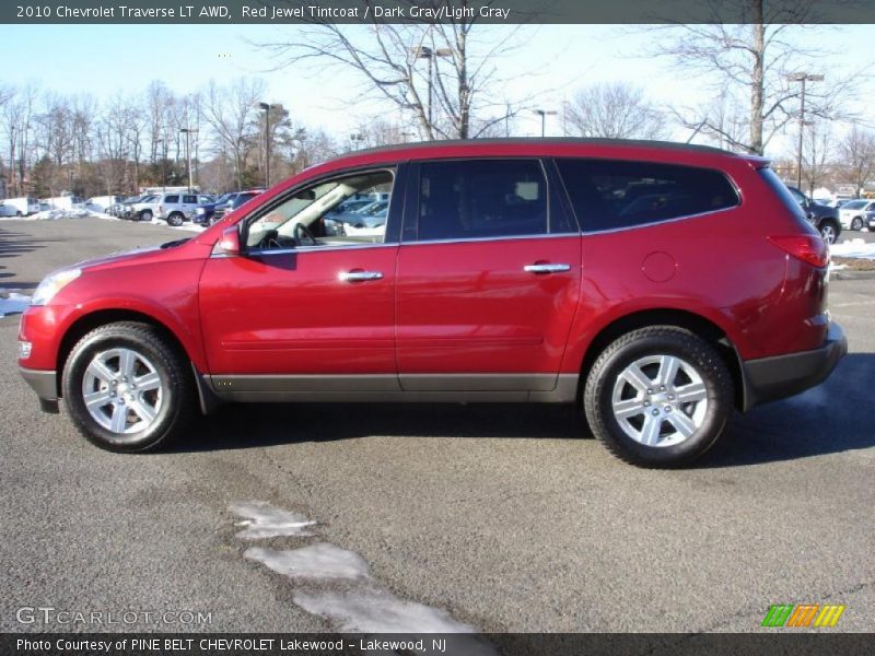 Red Jewel Tintcoat / Dark Gray/Light Gray 2010 Chevrolet Traverse LT AWD