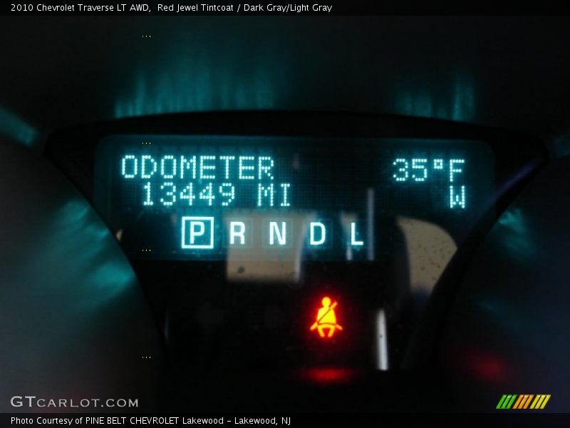 Red Jewel Tintcoat / Dark Gray/Light Gray 2010 Chevrolet Traverse LT AWD