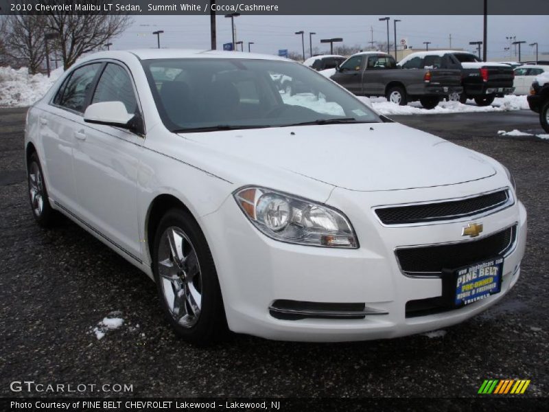 Summit White / Cocoa/Cashmere 2010 Chevrolet Malibu LT Sedan