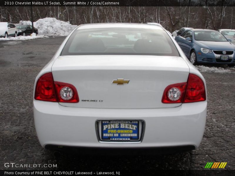 Summit White / Cocoa/Cashmere 2010 Chevrolet Malibu LT Sedan