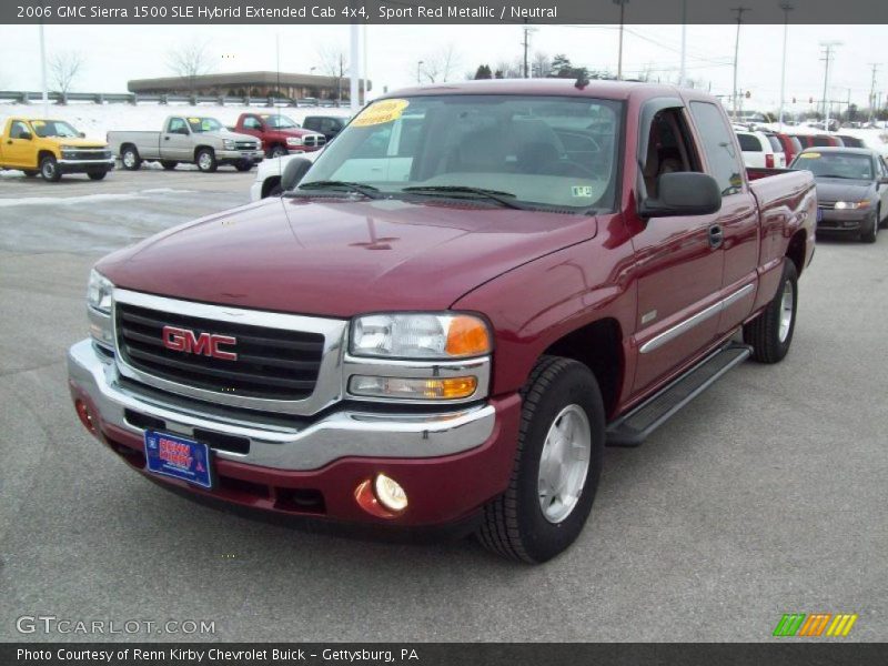Sport Red Metallic / Neutral 2006 GMC Sierra 1500 SLE Hybrid Extended Cab 4x4