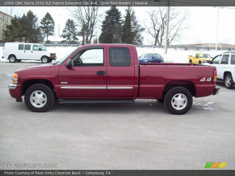 Sport Red Metallic / Neutral 2006 GMC Sierra 1500 SLE Hybrid Extended Cab 4x4