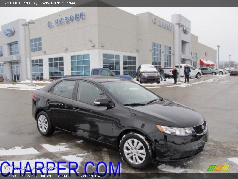 Ebony Black / Coffee 2010 Kia Forte EX