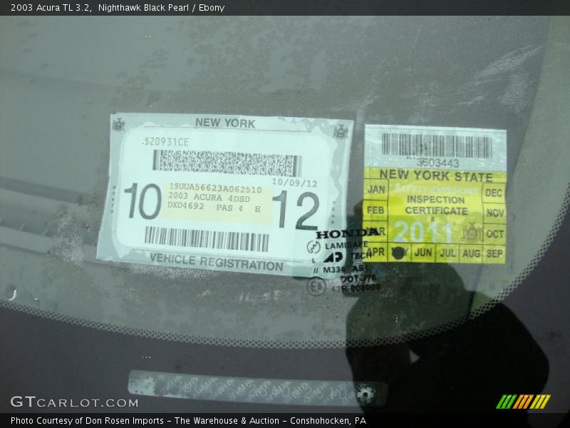 Nighthawk Black Pearl / Ebony 2003 Acura TL 3.2