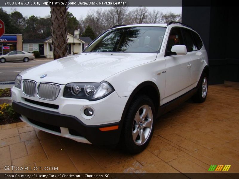 Alpine White / Sand Beige/Black Nevada Leather 2008 BMW X3 3.0si
