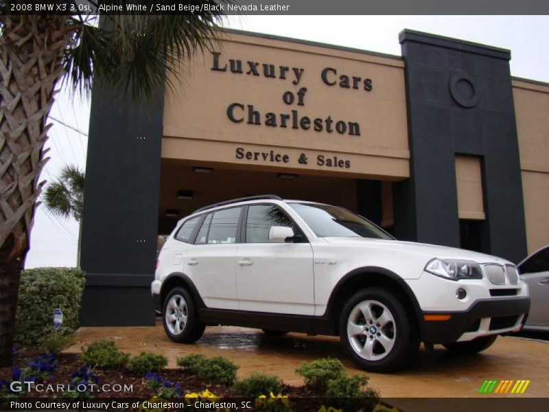 Alpine White / Sand Beige/Black Nevada Leather 2008 BMW X3 3.0si