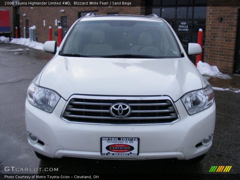 Blizzard White Pearl / Sand Beige 2008 Toyota Highlander Limited 4WD