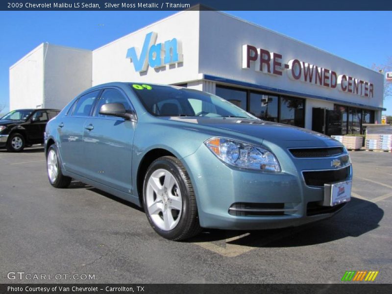 Silver Moss Metallic / Titanium 2009 Chevrolet Malibu LS Sedan