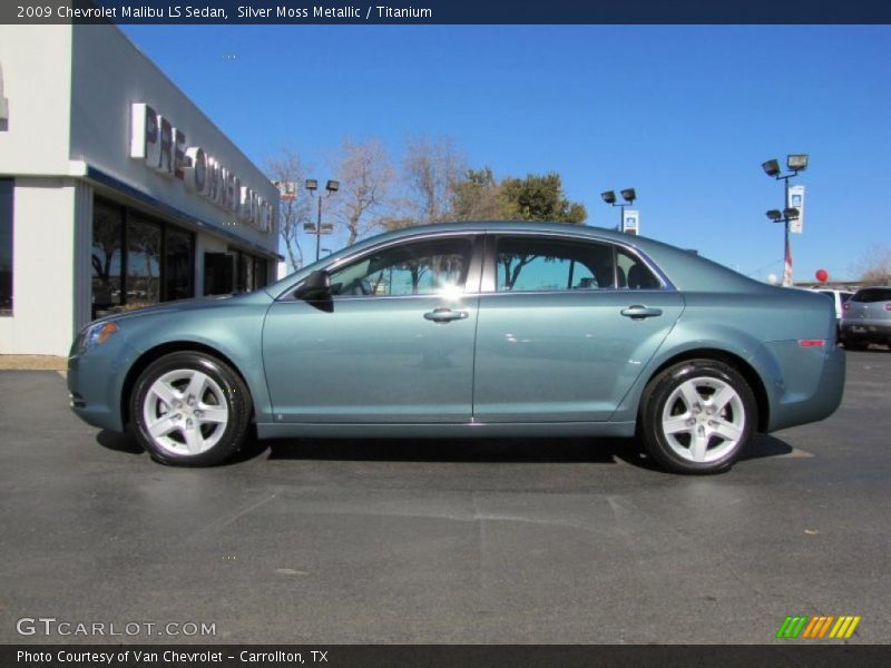 Silver Moss Metallic / Titanium 2009 Chevrolet Malibu LS Sedan