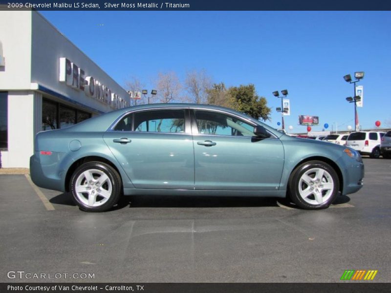 Silver Moss Metallic / Titanium 2009 Chevrolet Malibu LS Sedan