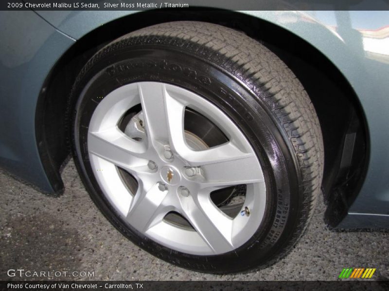 Silver Moss Metallic / Titanium 2009 Chevrolet Malibu LS Sedan