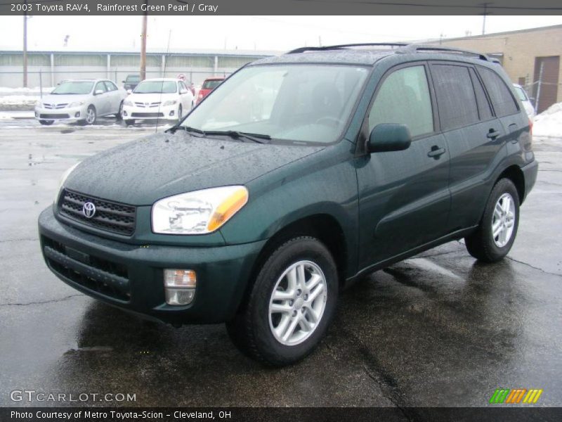 Rainforest Green Pearl / Gray 2003 Toyota RAV4