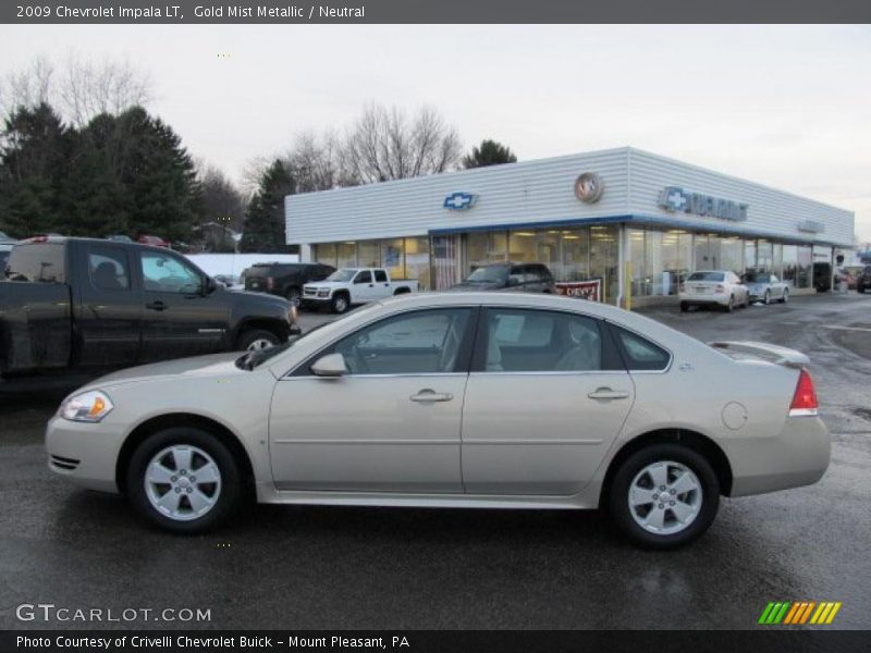 Gold Mist Metallic / Neutral 2009 Chevrolet Impala LT